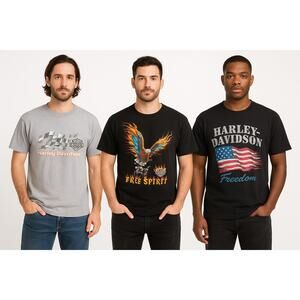Lot of 3 Vintage Harley-Davidson Graphic T-Shirts – Size XL